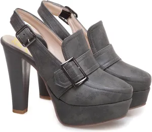 LEHOOR Women Vintage Chunky Platform Loafers Shoes Closed Round Toe High Block Heels Slingback Pumps Ankle Strap 4" Heel Platform Sandals Buckle Dressy Fashion Wedding Lady Party Ball Prom 4-15 M US