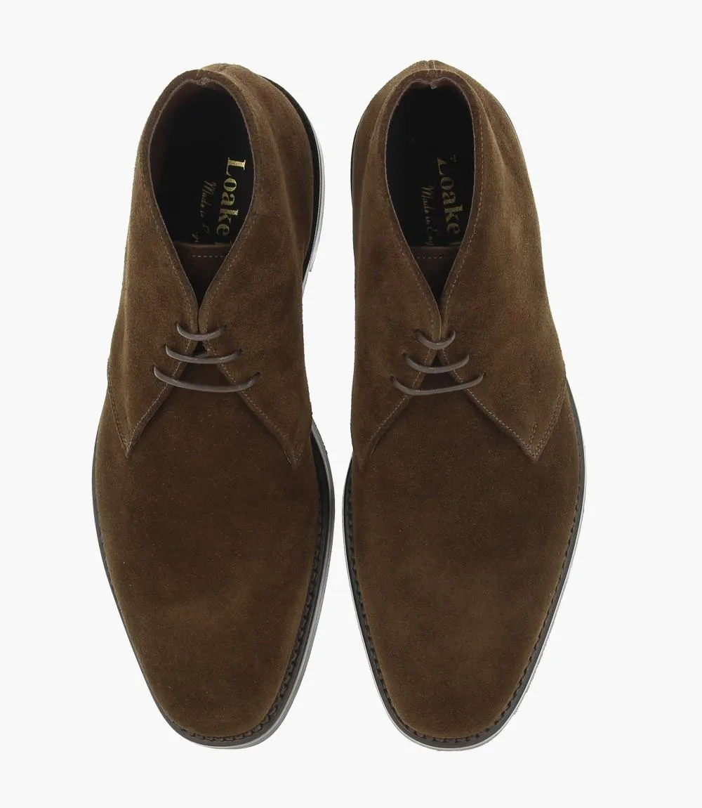 LOAKE PIMLICO BROWN SUEDE BOOT RUBBER SOLE F-MEDIUM
