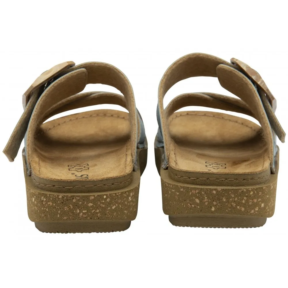 Lotus Assenza Women's Crossover Strap Mule Sandal Blue