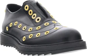 Love Moschino Riveted Slip On Leather Derby Shoes - for Womens