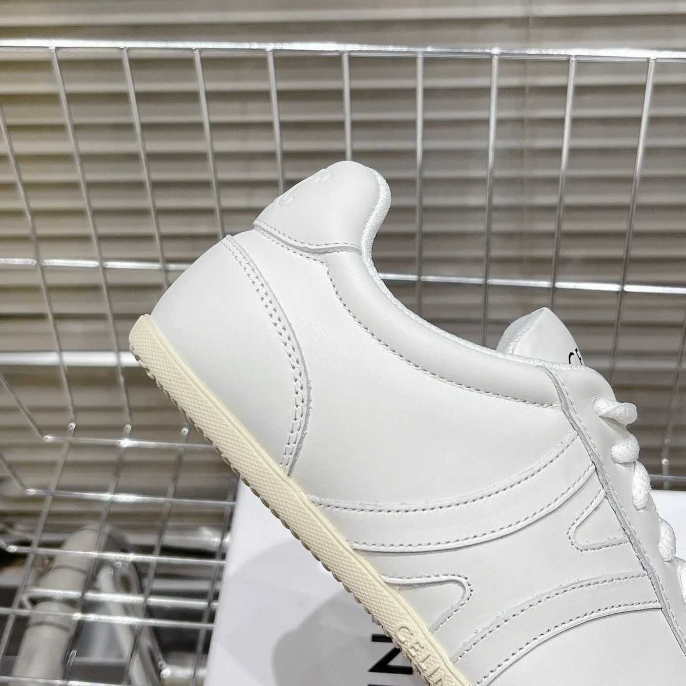 LOW Resilient CALFSKIN Fast-moving sale WHITE Celine SNEAKER LACE-UP IN OPTIC
