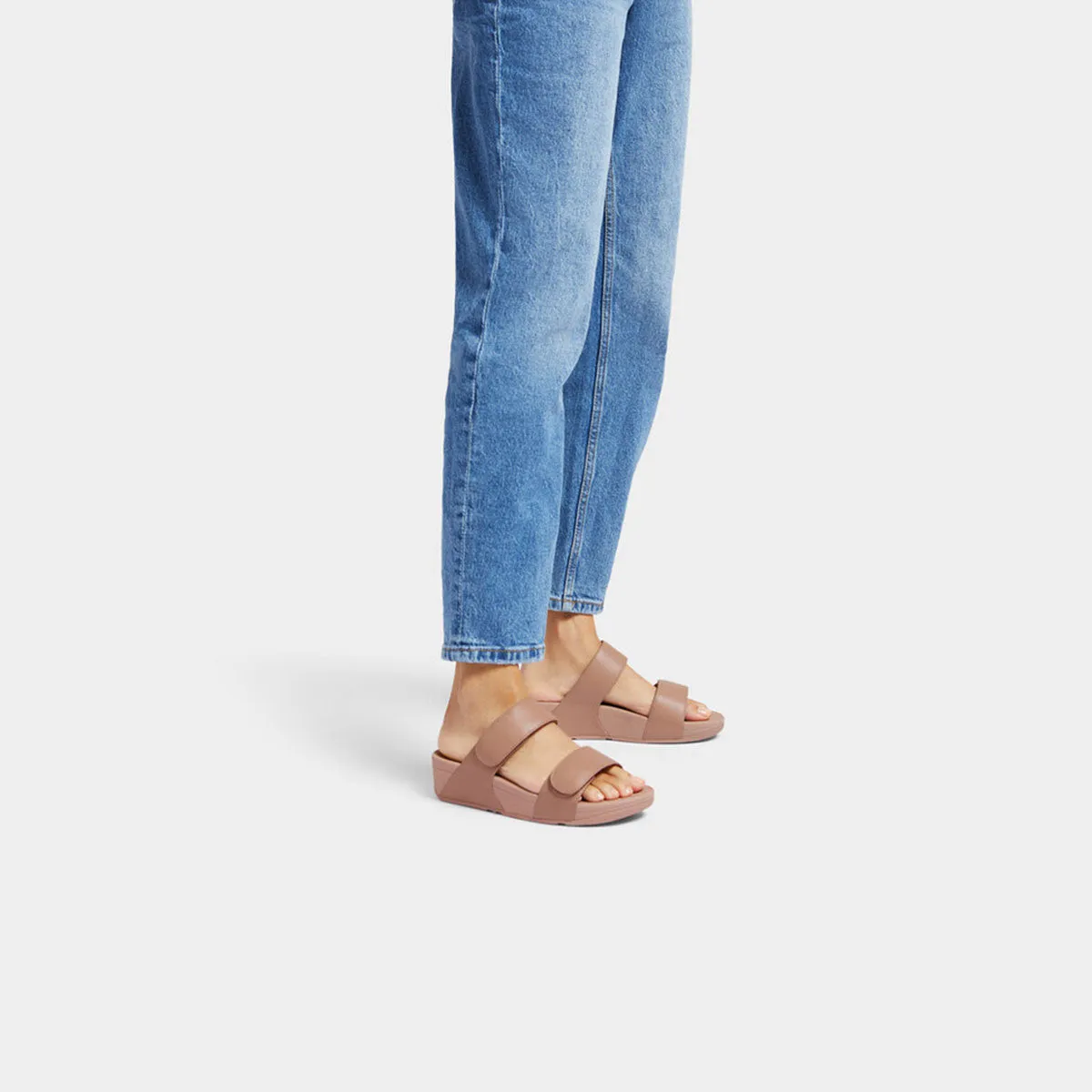 LULU Adjustable Leather Slides