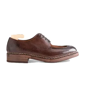 Man Derby Blucher Brown Leather Shoes India