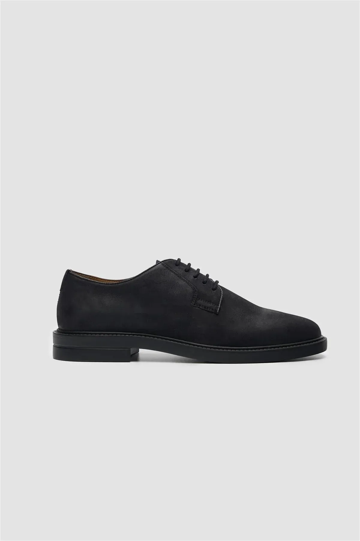 Men’s Black Suede Leather Lace Up Derby Shoes - Pedro - Black