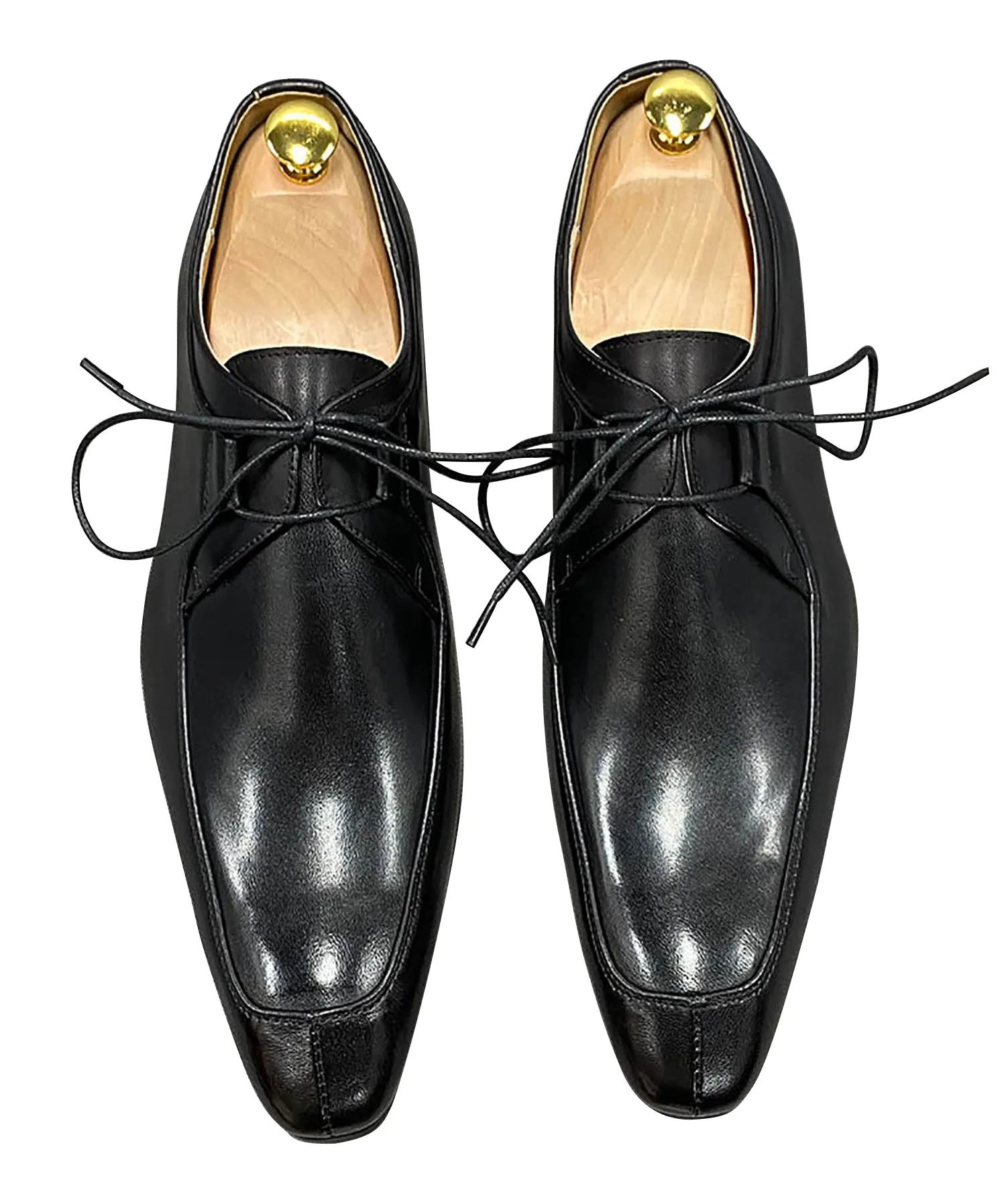 Men's Handmade Dress Formal Plain Toe Derby