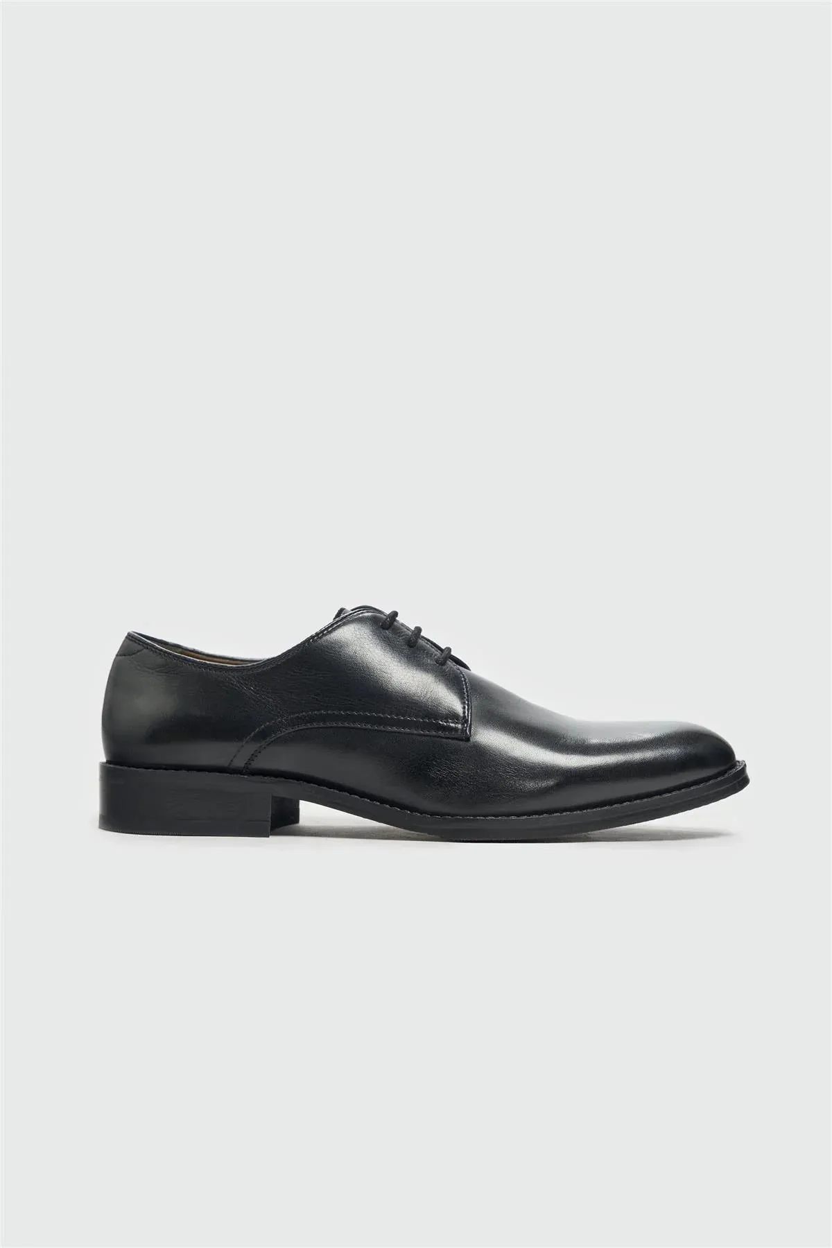 Men’s Leather Lace Up Derby Dress Shoes - Taylor  - Black