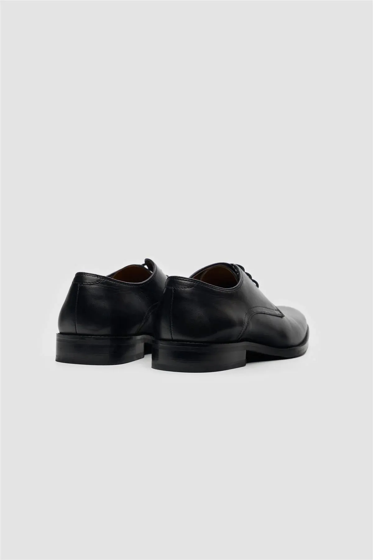 Men’s Leather Lace Up Derby Dress Shoes - Taylor  - Black