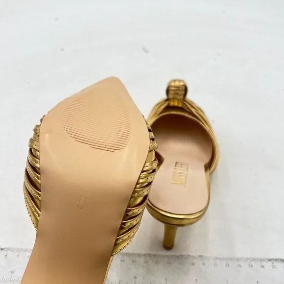 MISS LEFT Closed Pointed Toe Mule for Women Knotted Detail Slip On Backless