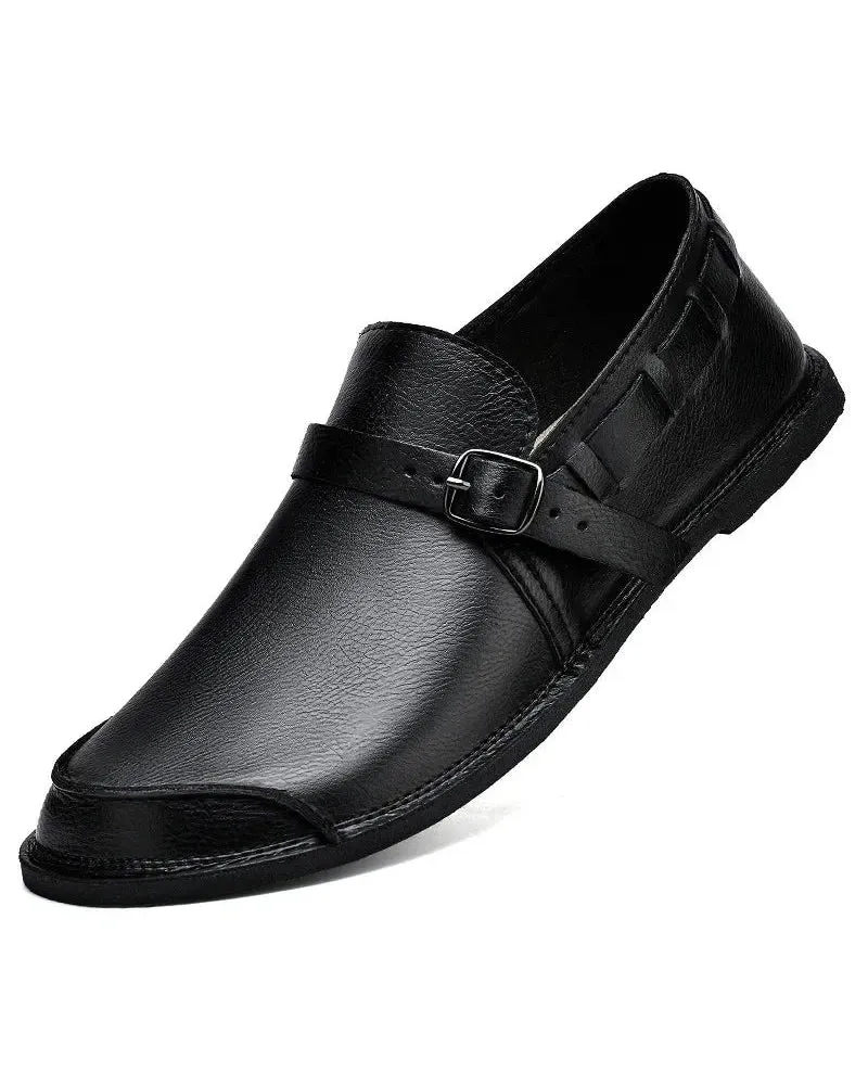 Montalvo Buckled Leather Loafers