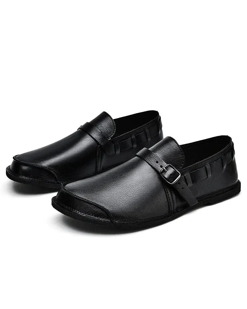 Montalvo Buckled Leather Loafers