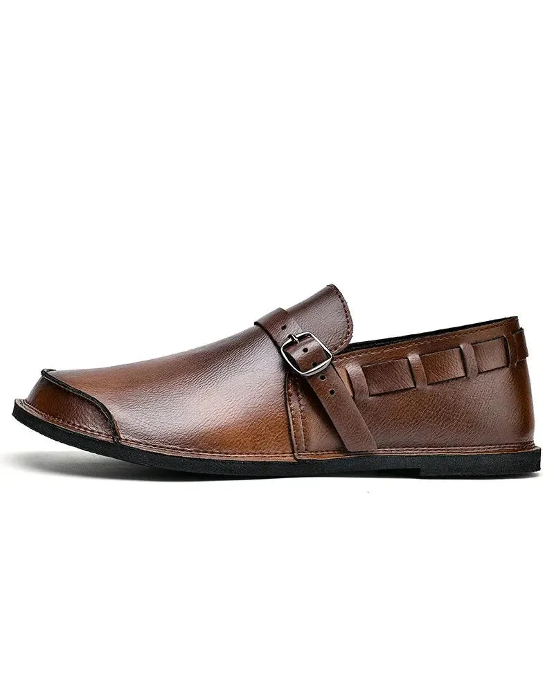 Montalvo Buckled Leather Loafers