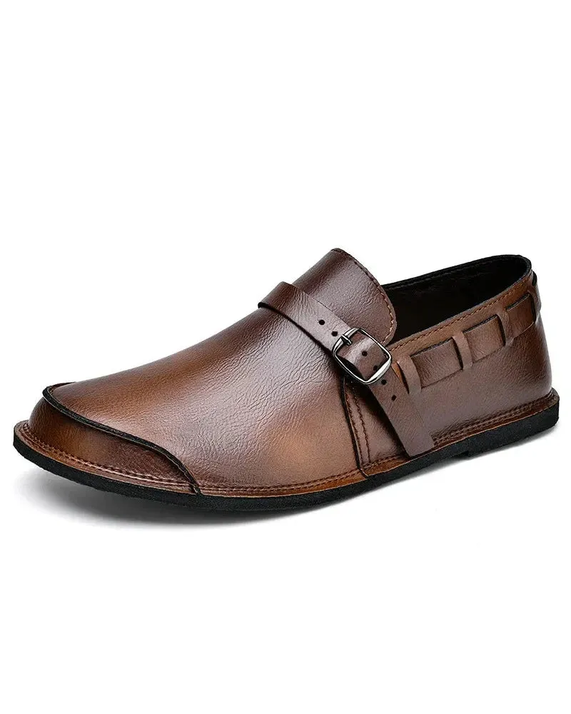 Montalvo Buckled Leather Loafers