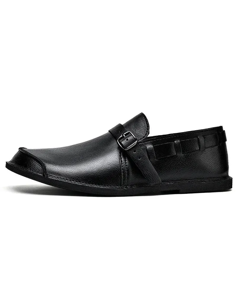 Montalvo Buckled Leather Loafers