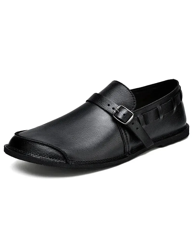 Montalvo Buckled Leather Loafers