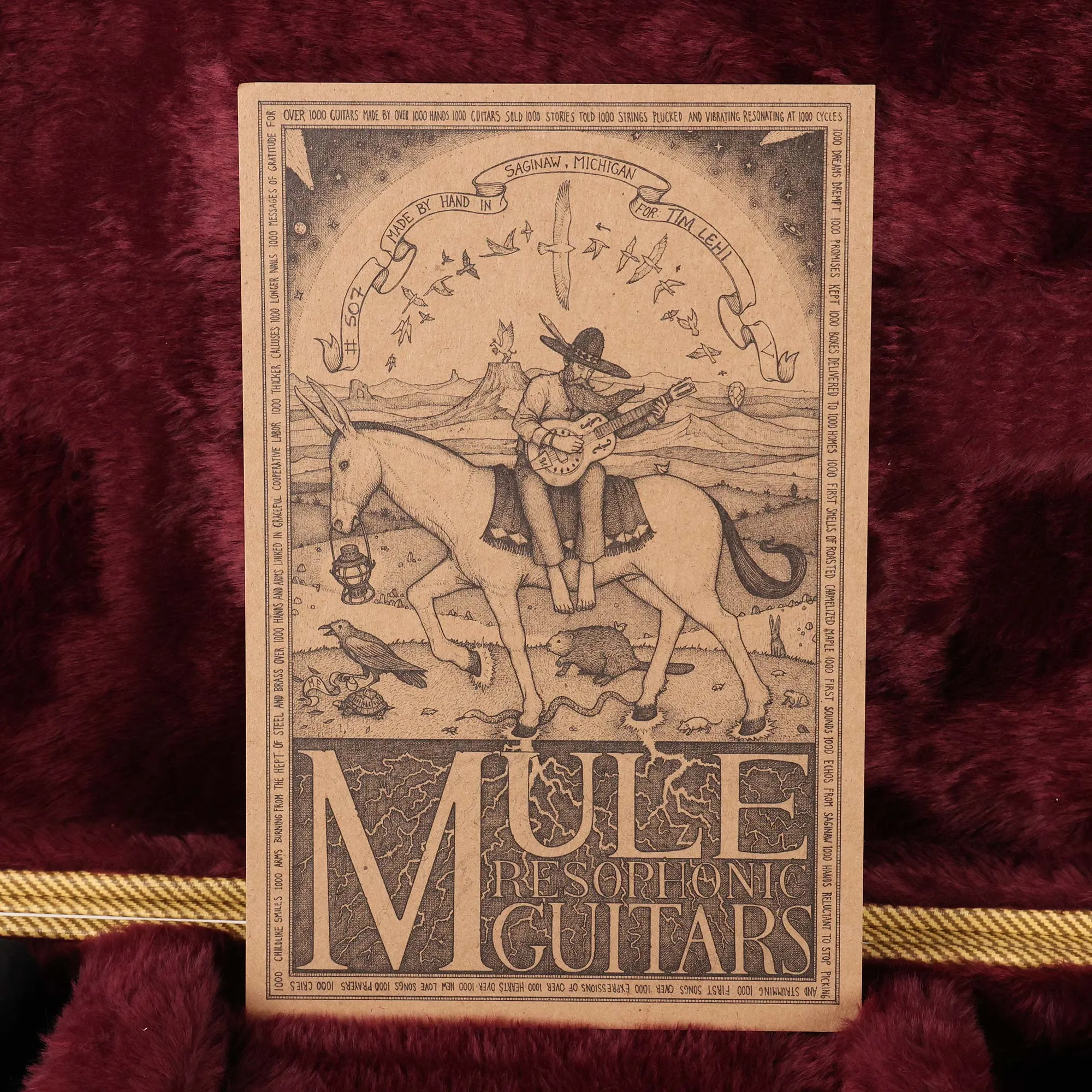 Mule Resophonic Mulecaster Double Cut Fiesta Red Used