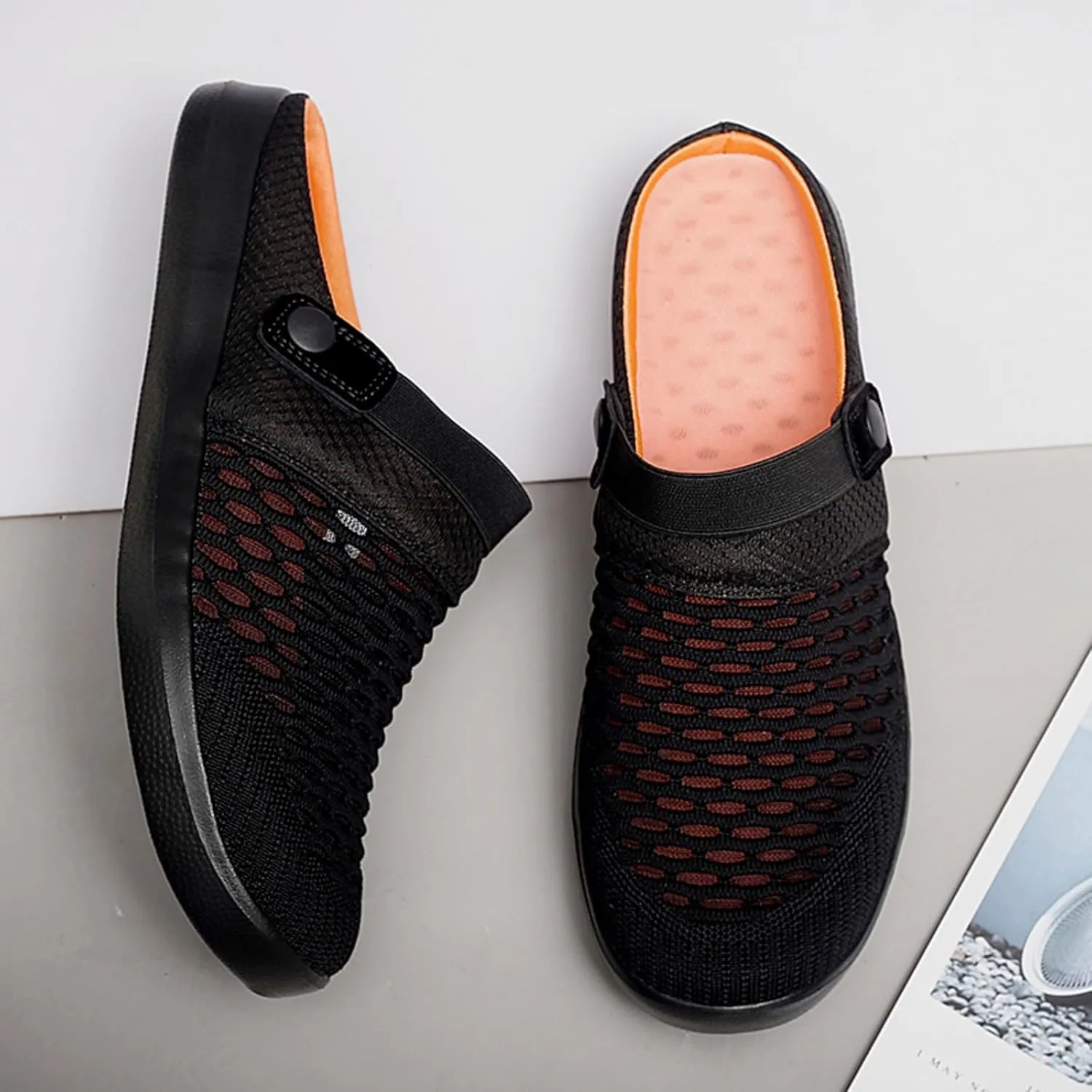 Mules Clogs for Women 2025 Air Cushion Platform Mesh Mules Sneaker Sandals for Women Orthopedic Arch Support Slippers Men Wide Width Slip On Walking Shoes