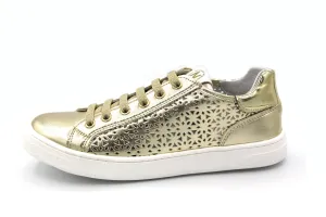 Naturino  Metallic Gold Perforated Lace Up Qell