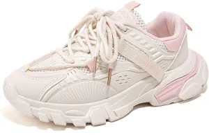 NCNDB Women's Platform Sport Sneaker Trainers Lace Up Fashion Increased Bottom Shoes