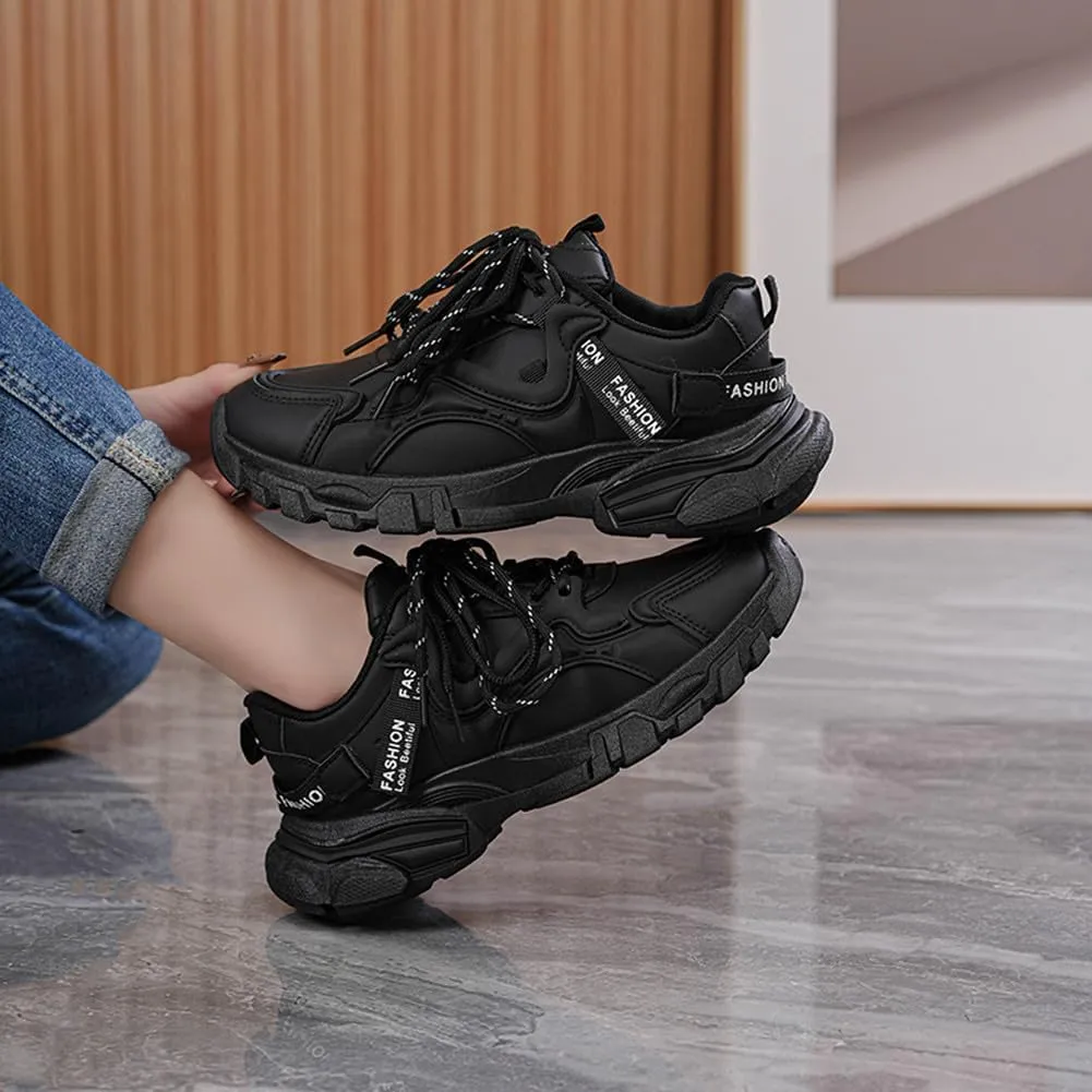 NCNDB Women's Platform Sport Sneaker Trainers Lace Up Fashion Increased Bottom Shoes