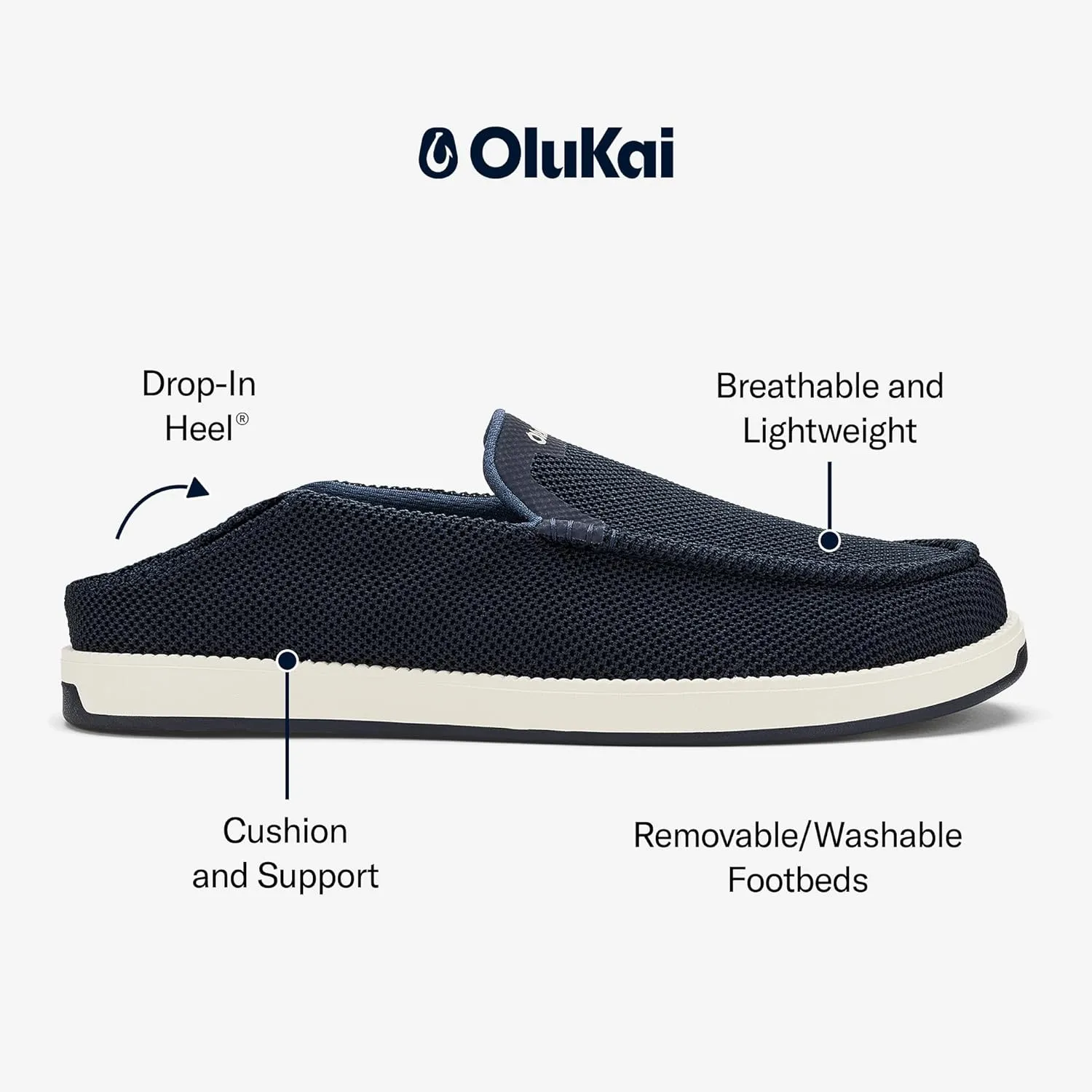 OLUKAI Kakaha Mesh Men's Mesh Slip-On Shoes, Lightweight & Versatile Everyday Shoe, All-Day Wear & Comfortable Fit