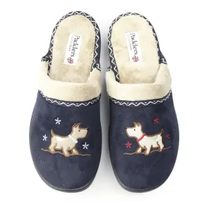 Padders SCOTTY Womens (EE Fit) Mule Slippers Navy
