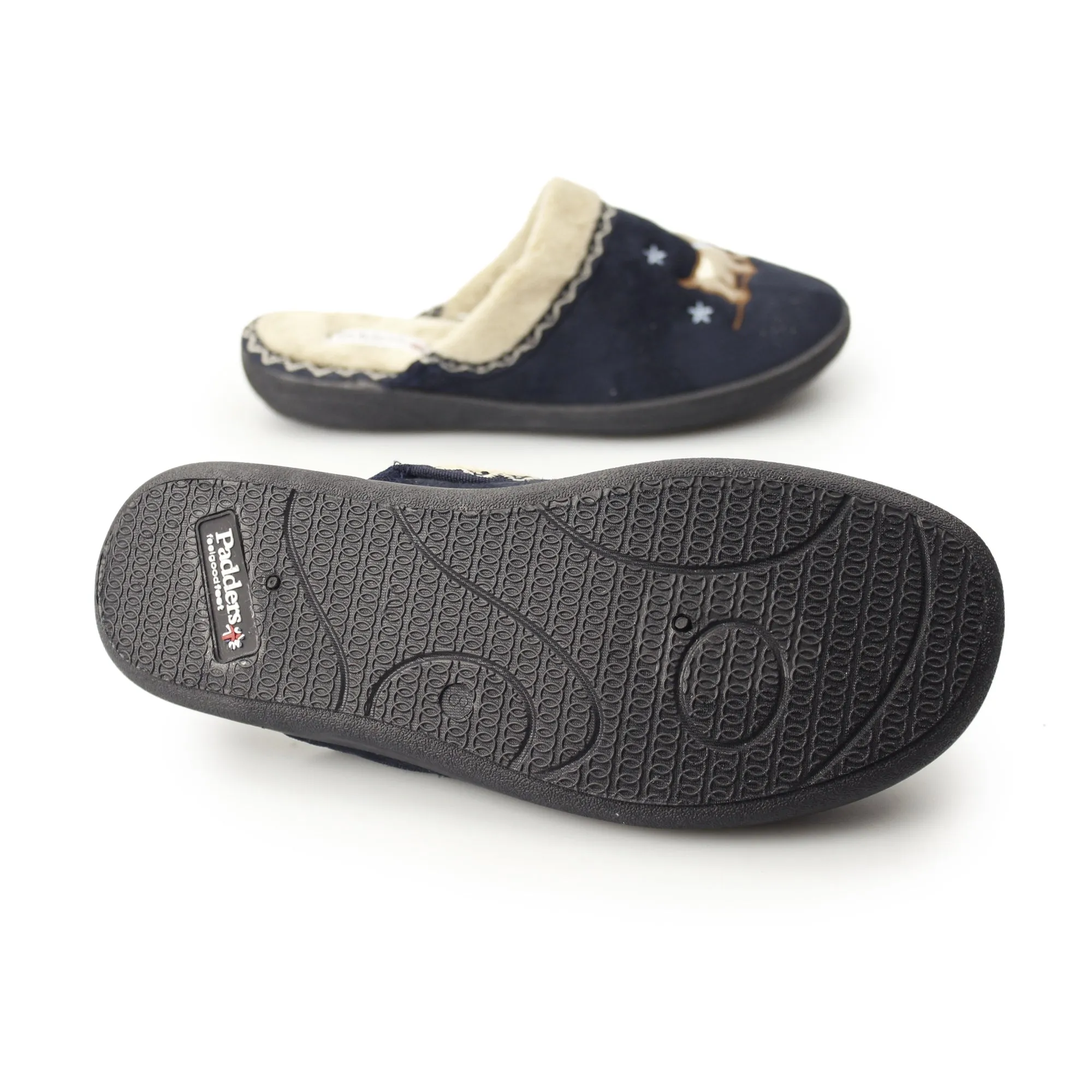 Padders SCOTTY Womens (EE Fit) Mule Slippers Navy
