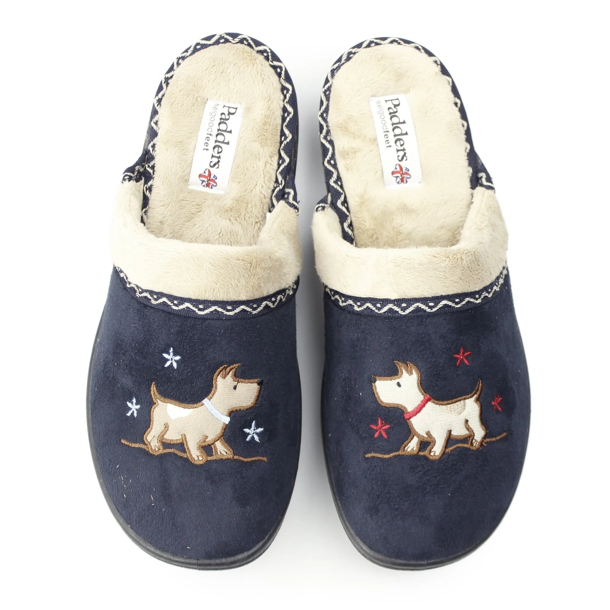 Padders SCOTTY Womens (EE Fit) Mule Slippers Navy