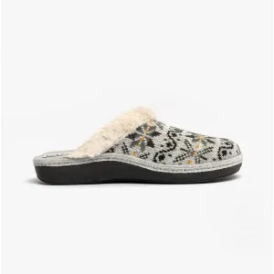 Padders SORREL Womens (E Fit) Mule Slippers Grey Combi