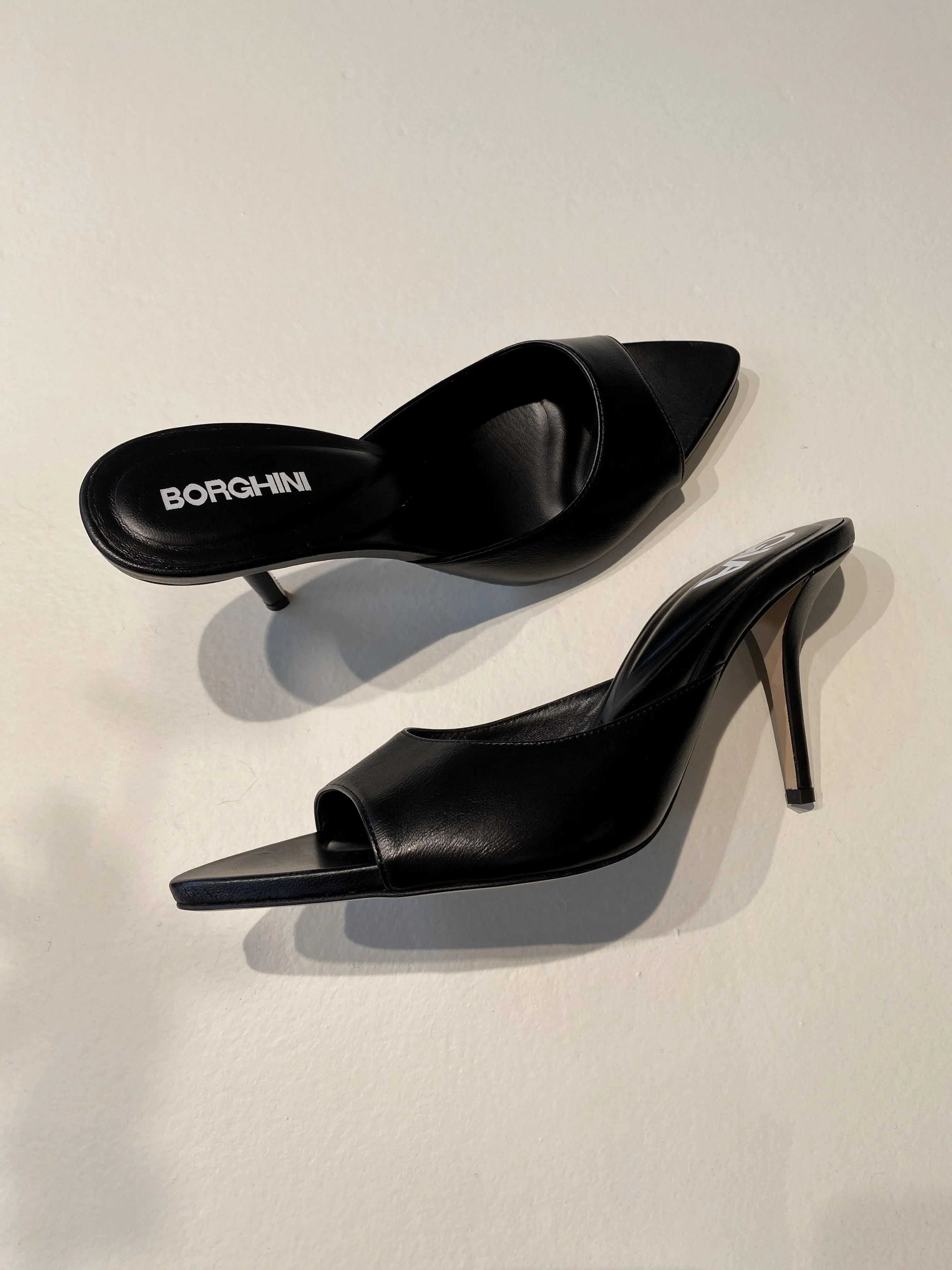Perni 04, Black, Pointe Toe Mule