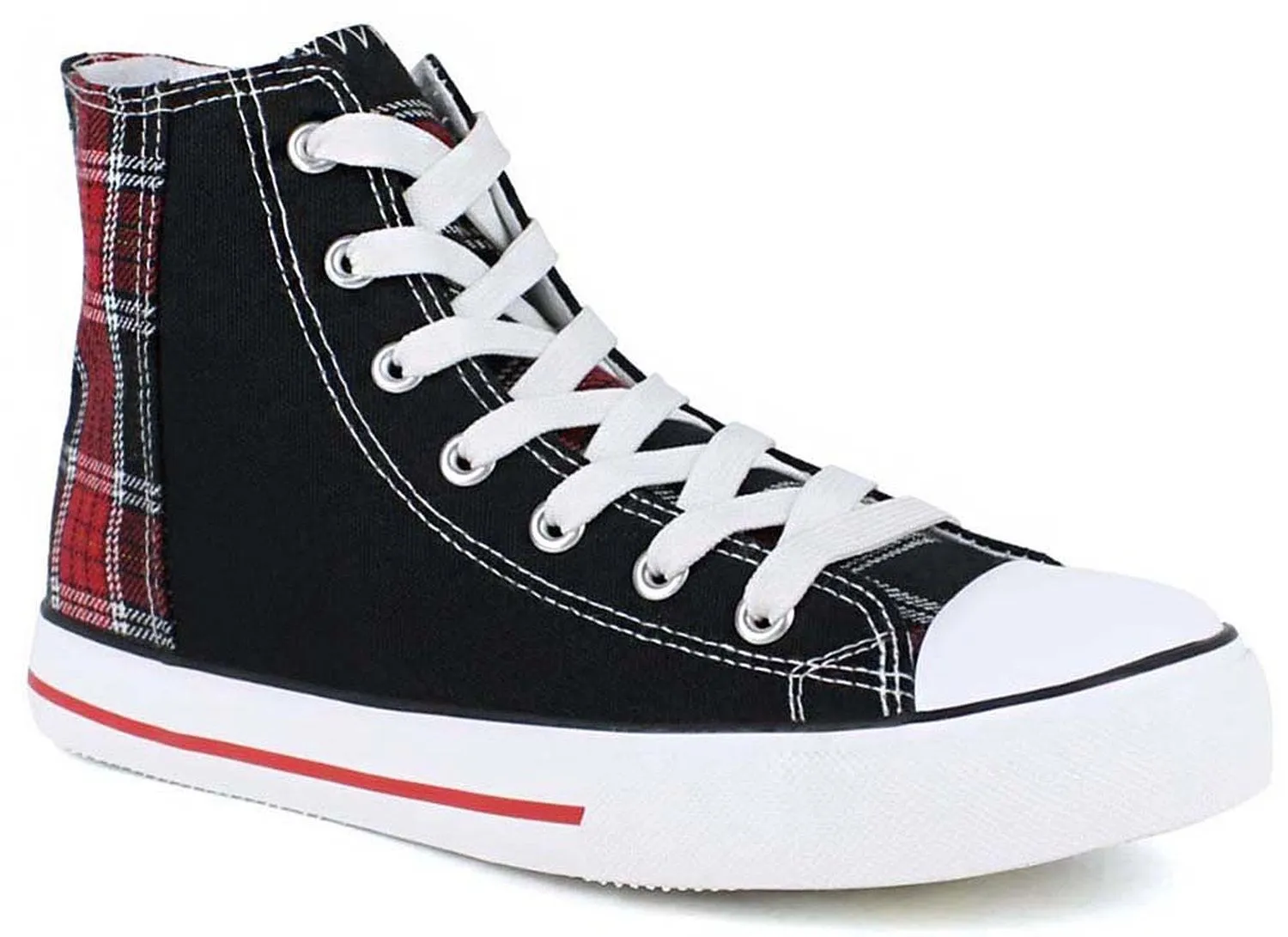 Plaid Tartan Lace Up Hi-top Designer Inspired Sneaker