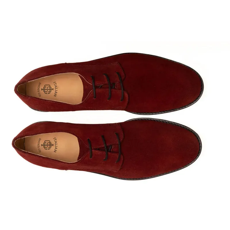 Plain Suede Leather Derby Shoes For Men
