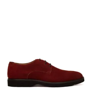 Plain Suede Leather Derby Shoes For Men