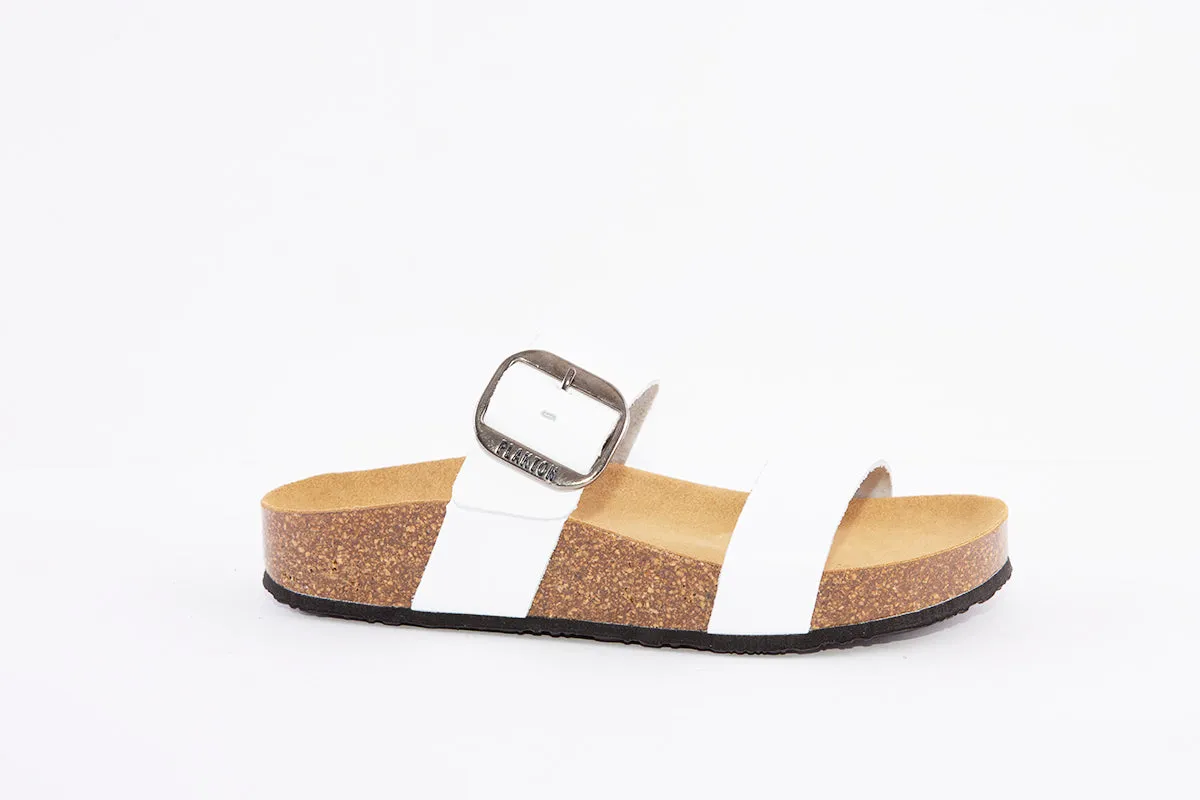 PLAKTON - 343004 FLAT BUCKLE MULE - WHITE