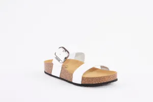 PLAKTON - 343004 FLAT BUCKLE MULE - WHITE