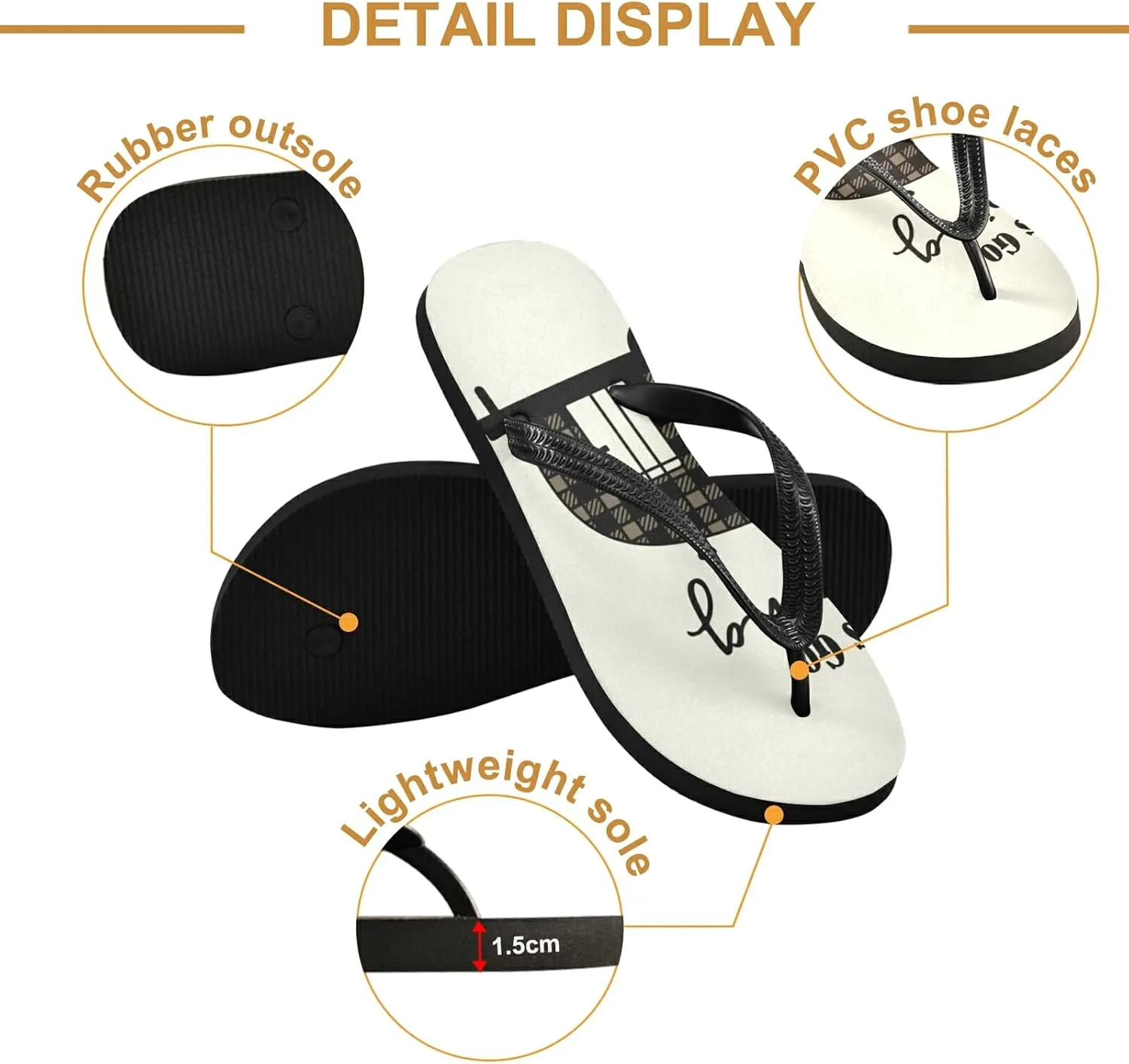 Poeticcity Flip Sandal Men Women Flip Flops for Hotel Spa Home Slippers Bedroom Travel S-XXL