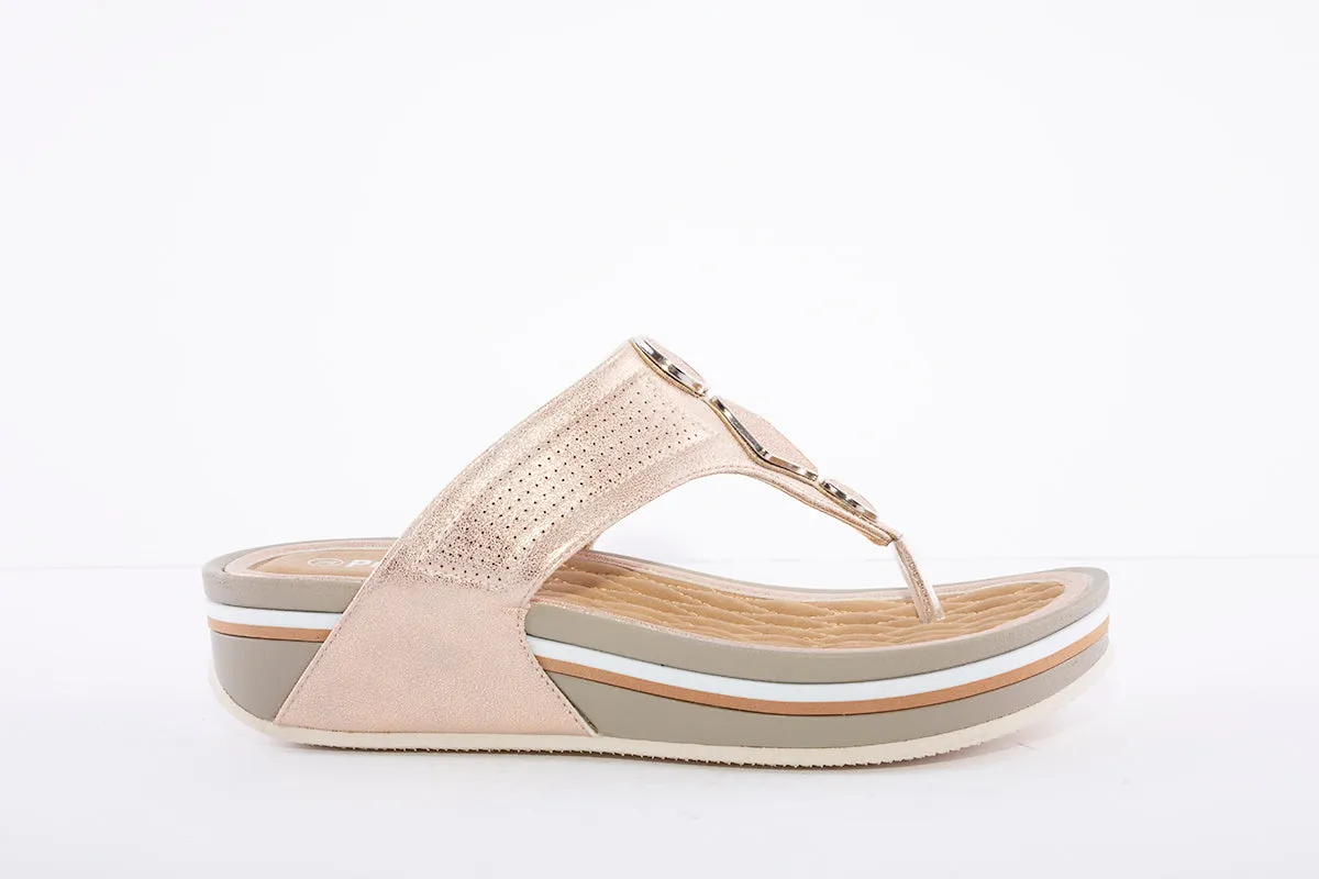 PROPET - WW1500 GLITTER TOE-POST MULE - ROSE GOLD