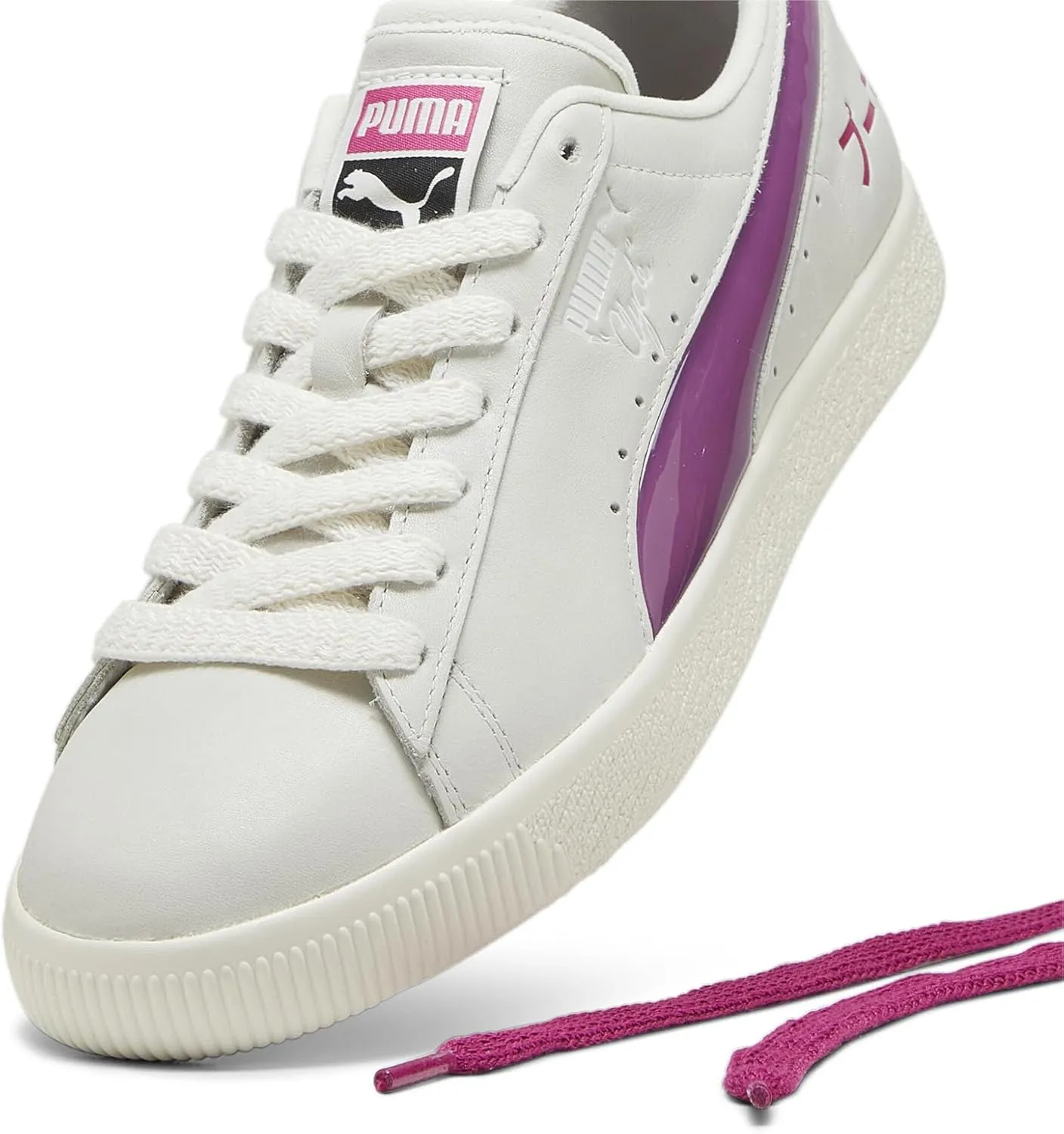 PUMA Mens Clyde Tokyo Lace Up Sneakers Shoes Casual - Off White