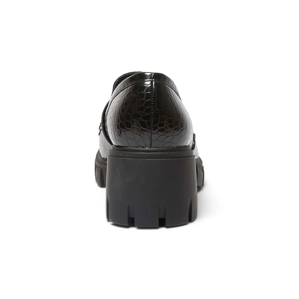 Quincy Loafer in Black Croc