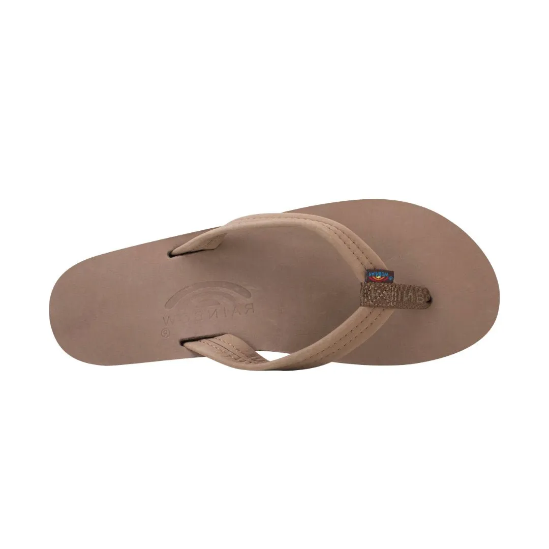 Rainbow Sandals Women's Arch Narrow Strap Double Layers Dark Brown Leather