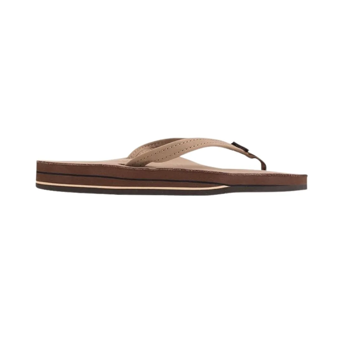 Rainbow Sandals Women's Arch Narrow Strap Double Layers Dark Brown Leather