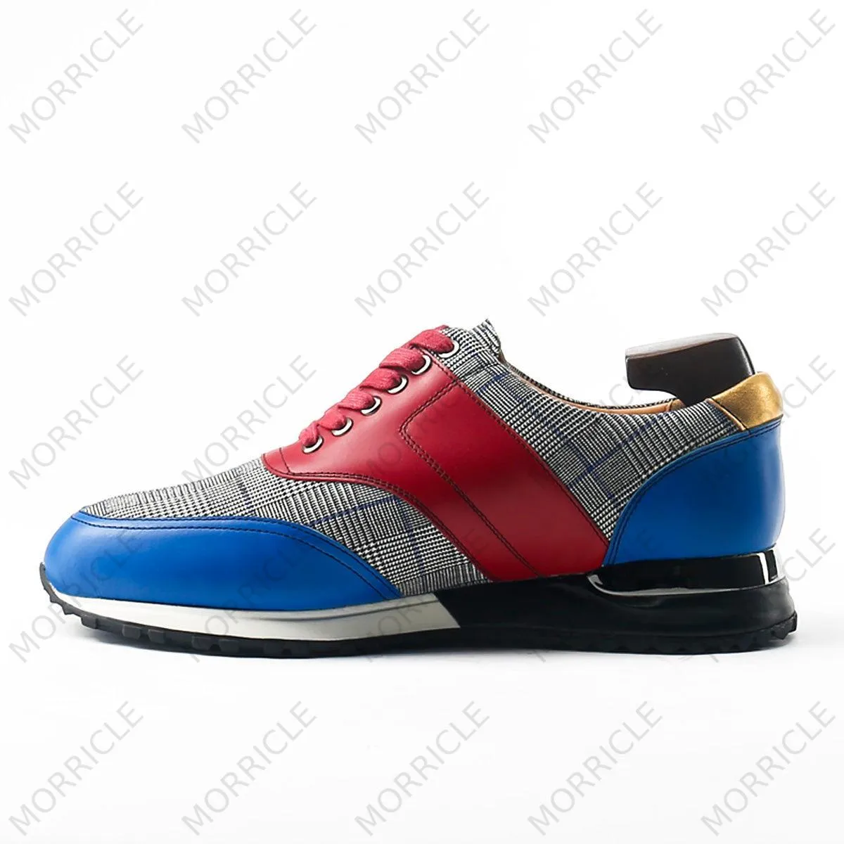 Retro Multi-Color Plaid Lace-Up Sneaker