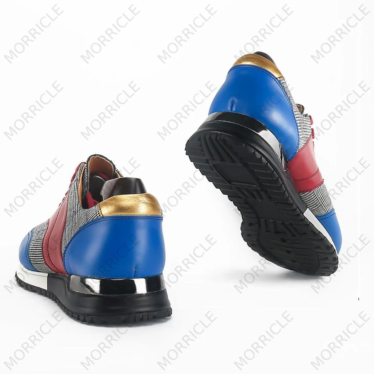 Retro Multi-Color Plaid Lace-Up Sneaker