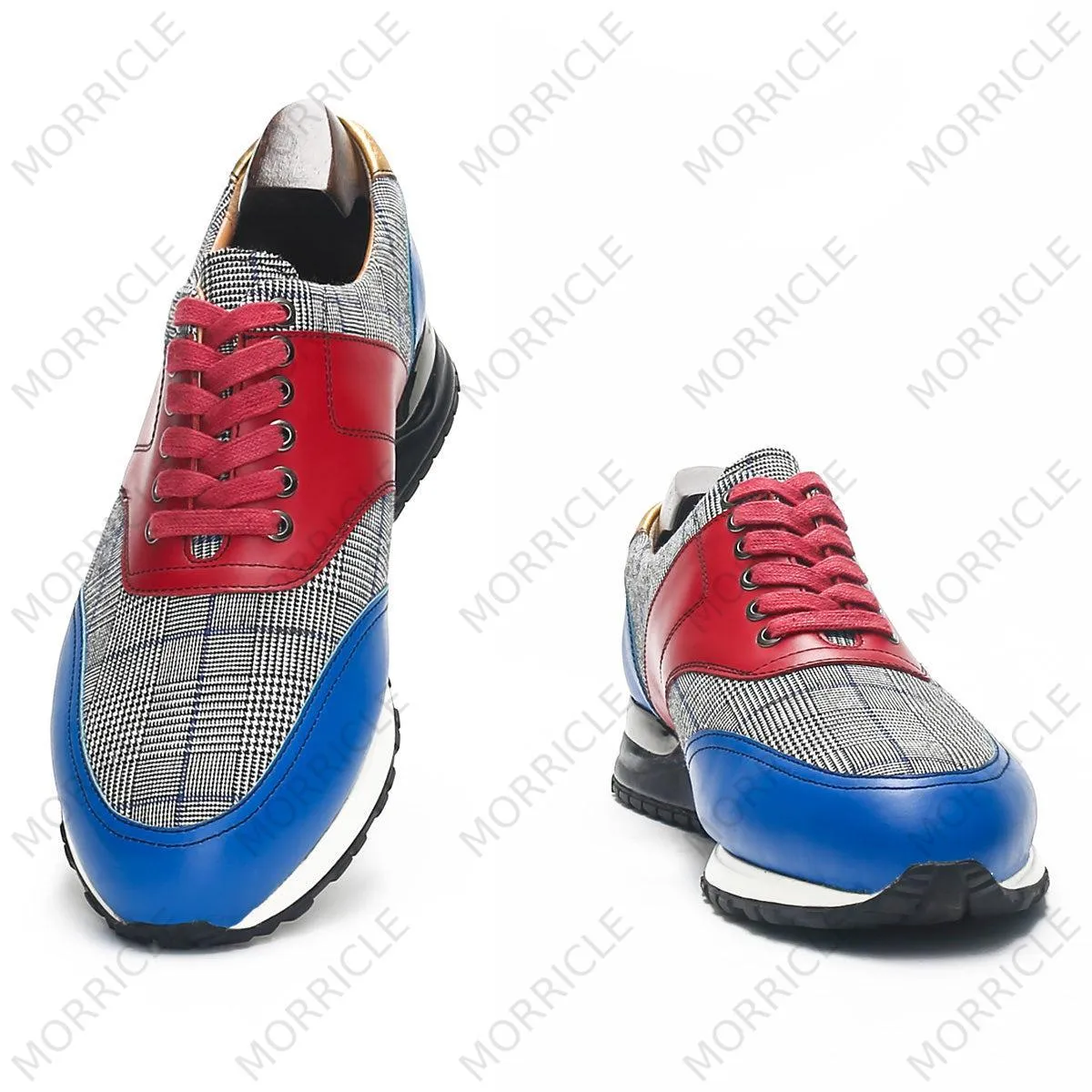 Retro Multi-Color Plaid Lace-Up Sneaker