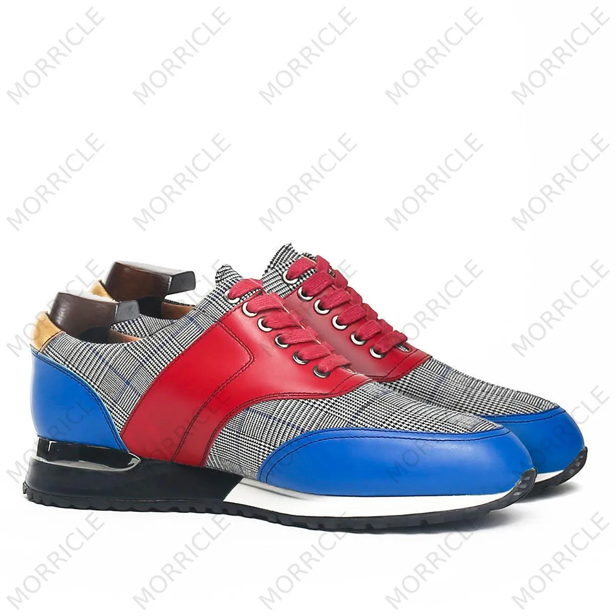 Retro Multi-Color Plaid Lace-Up Sneaker