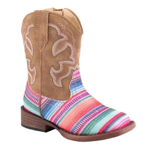 Roper Childs Glitter Serape Sq Toe Boots