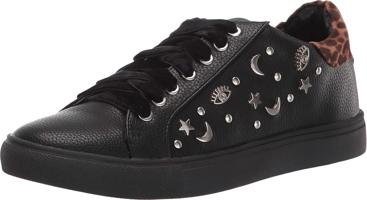 Sbicca Women's Clark Sneaker, Black/Leopard, 6.5