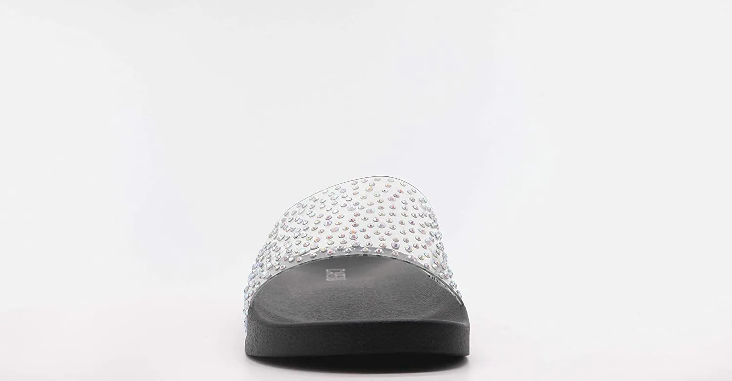 Slides Slip Jewelry Christmas sale Sandals Rhinestone Shop Flats Cape Clear Black Bold Mules Robbin