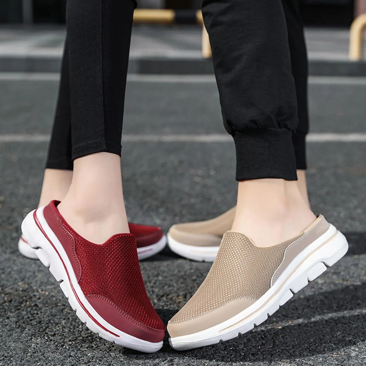 Slip On Mules & Clogs for Womens Mens Lightweight Breathable Mesh Slippers Slip-On Orthopedic Shoes Closed Toe Slides