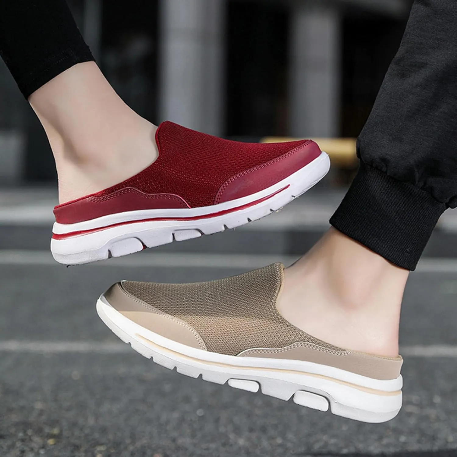 Slip On Mules & Clogs for Womens Mens Lightweight Breathable Mesh Slippers Slip-On Orthopedic Shoes Closed Toe Slides
