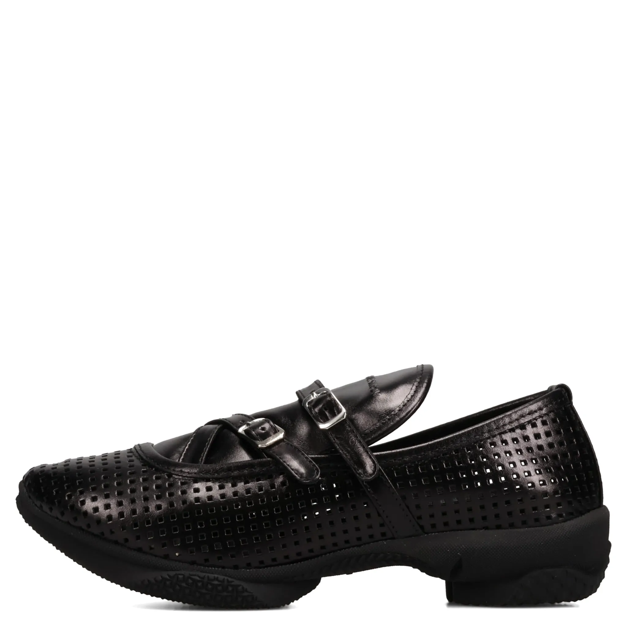 SONIA BUCKLED LOAFER / PERFORATED BLACK